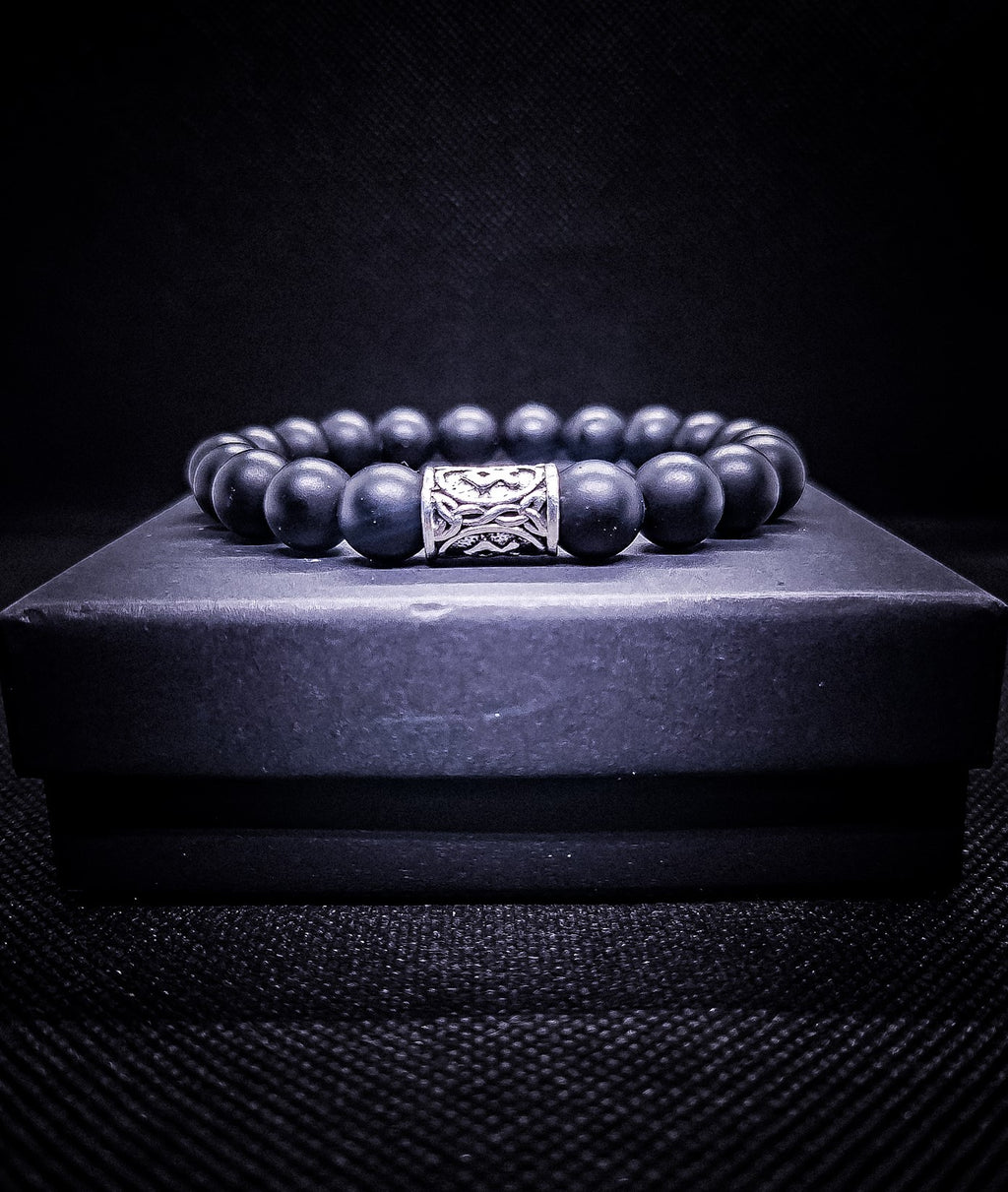 Men's 10mm Viking Rune Stretch Bracelet