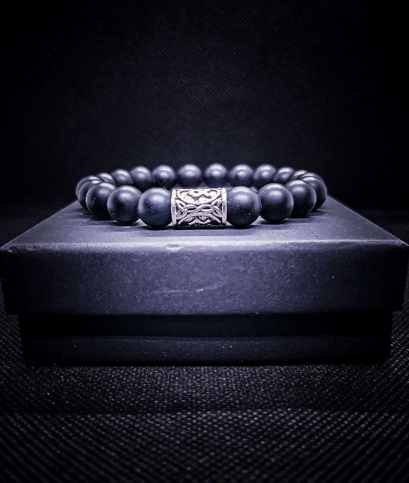 Men's 10mm Viking Rune Stretch Bracelet