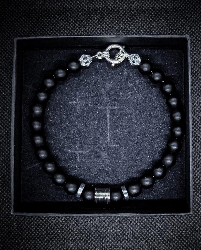 8mm Hematite/Malachite Clasps Bracelet