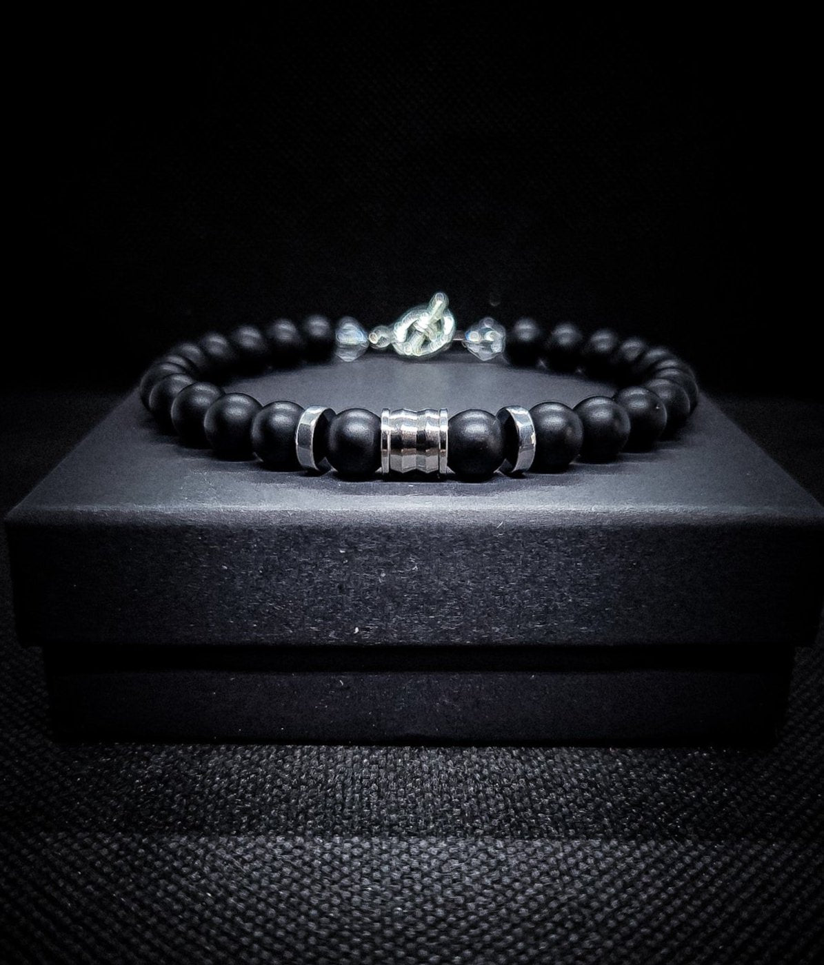 8mm Hematite/Malachite Clasps Bracelet