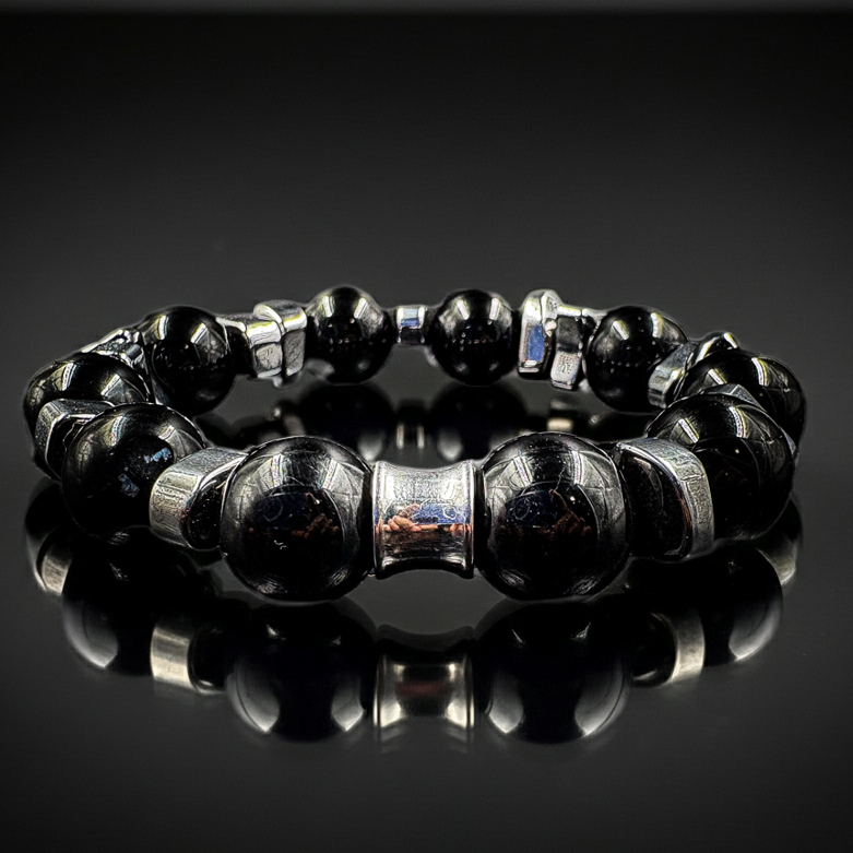 14mm Black Agate Bracelet