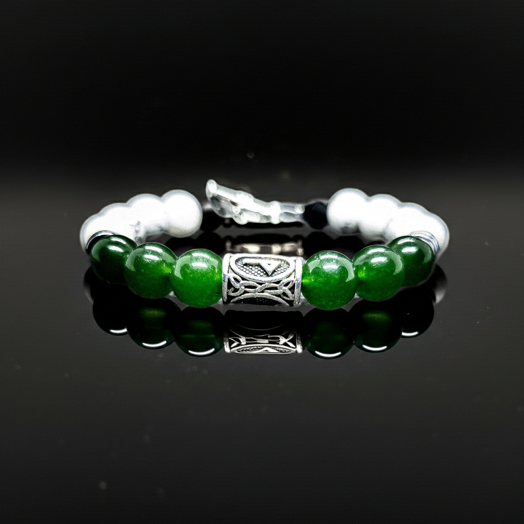 Green Chalcedony Toggle Clasp Bracelet( White Howlite)