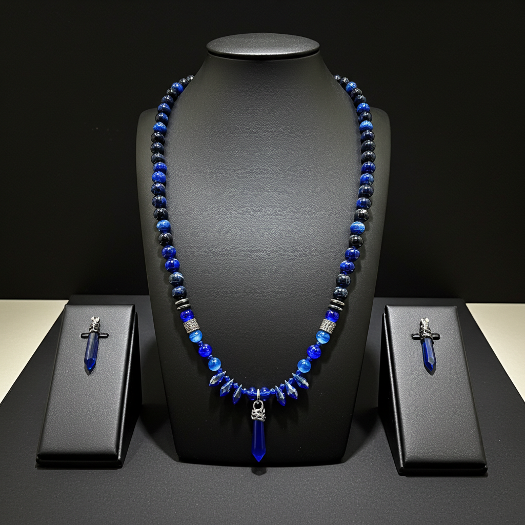Blue Tiger's Eye jewelry set