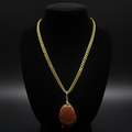 Red Jasper stainless steel gold chain necklace