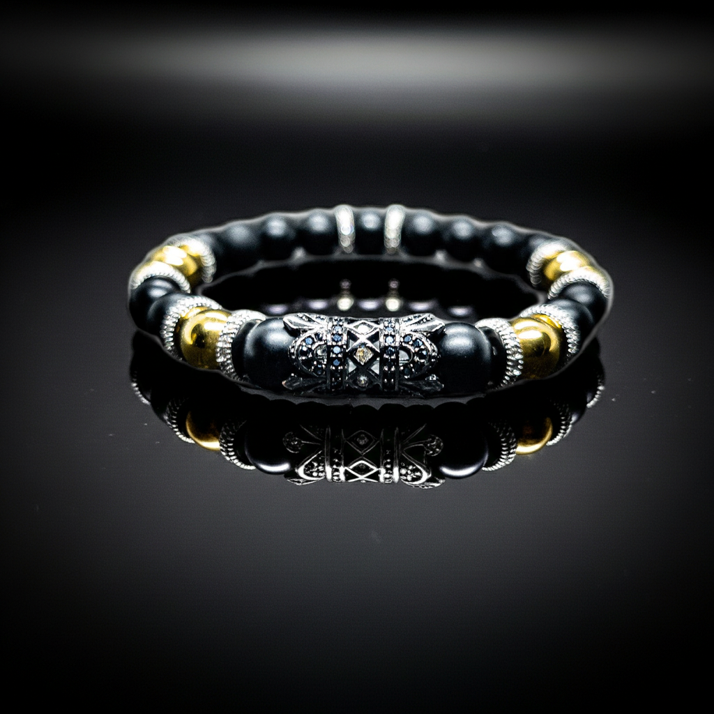 Matte Onyx Stretch Bracelet(Hematite)