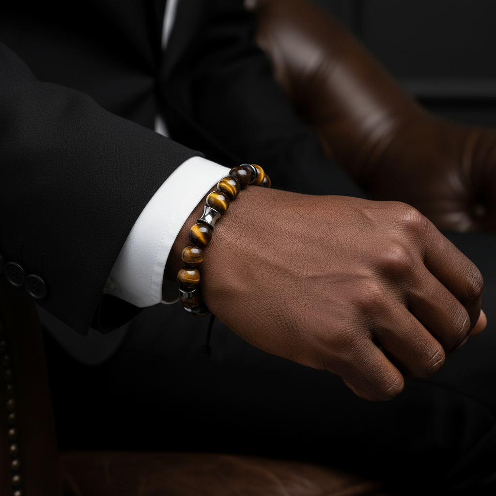 Men’s conquerer 14mm Tigers eye bracelet