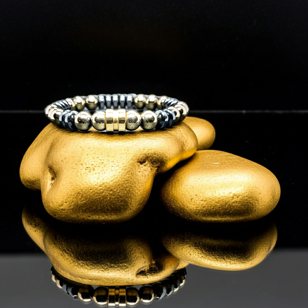 Gold Hematite Stretch Bracelet