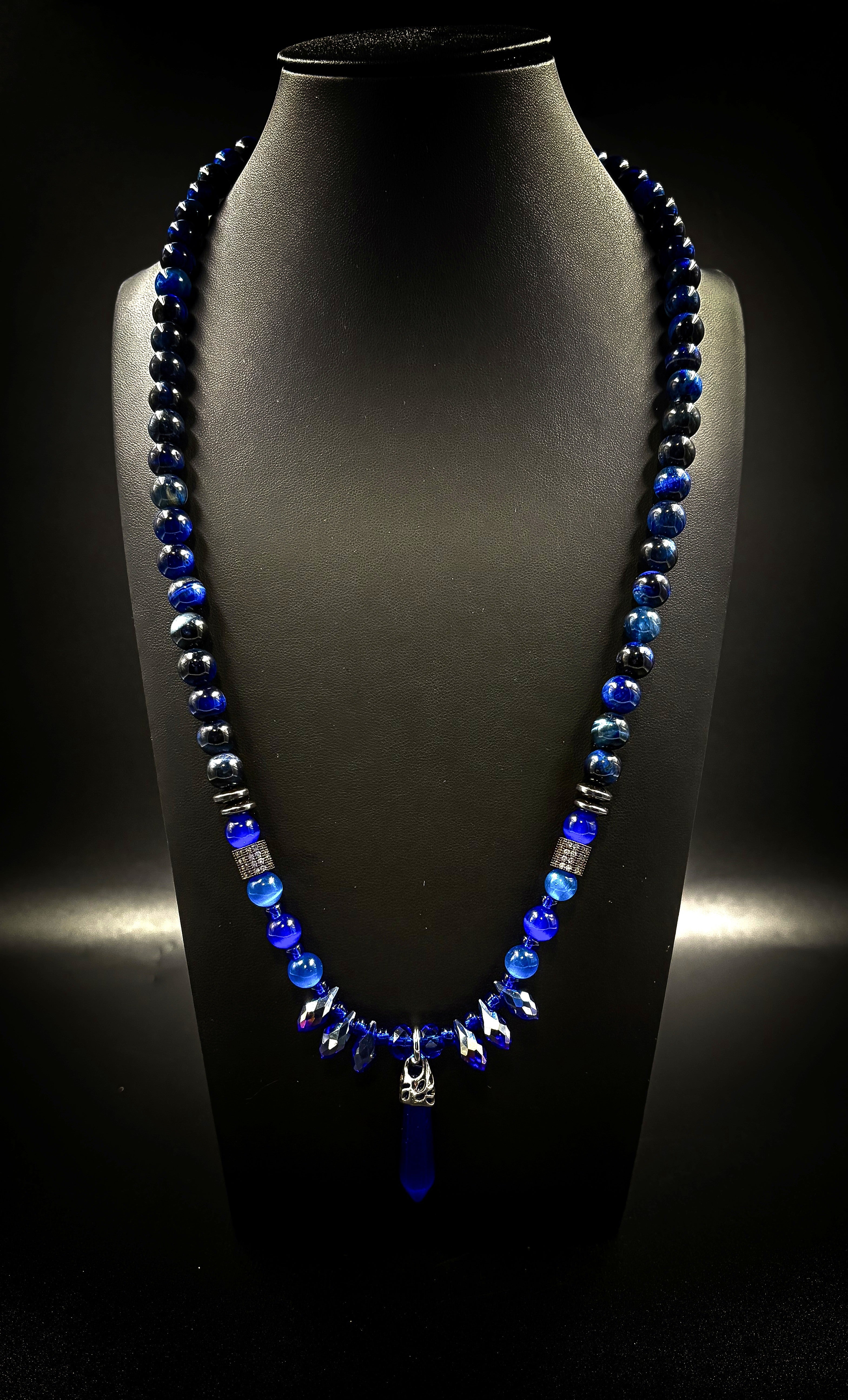 Blue Tiger's Eye jewelry set