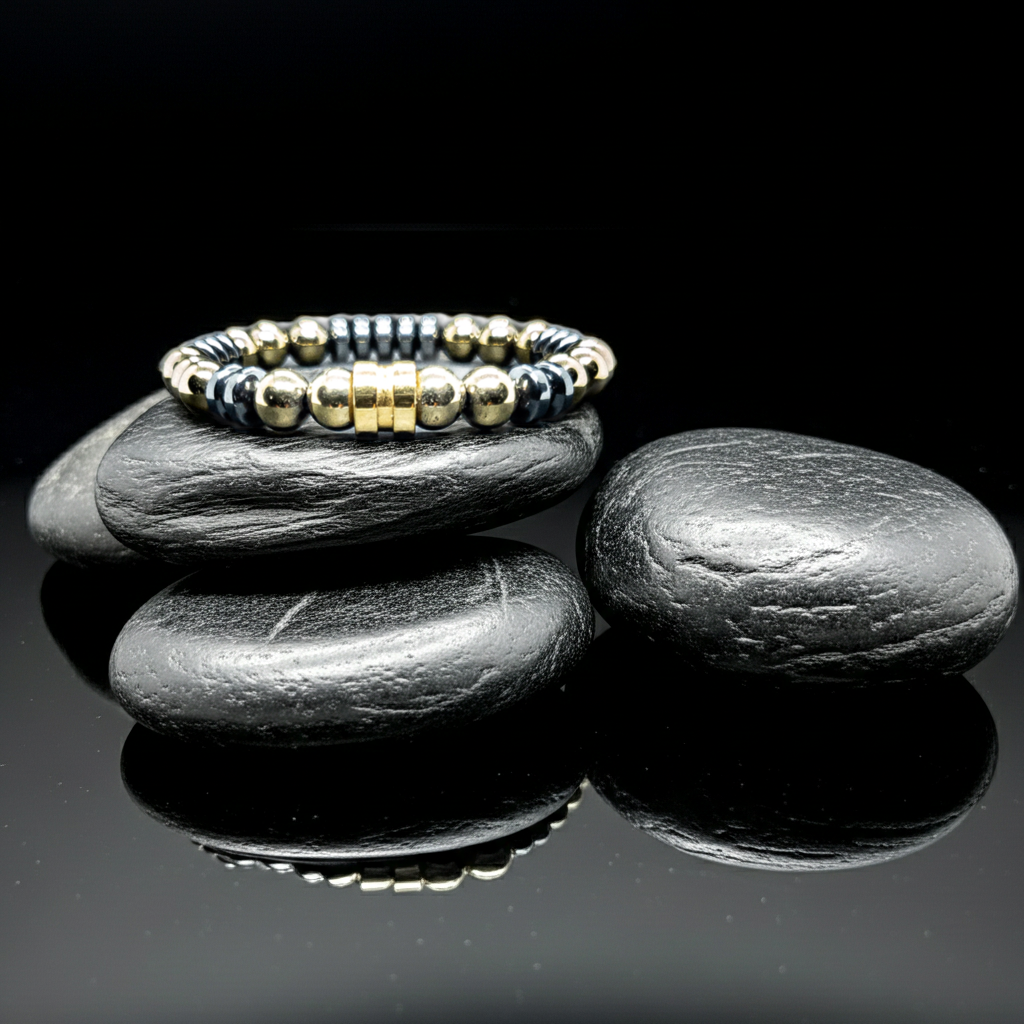 Gold Hematite Stretch Bracelet