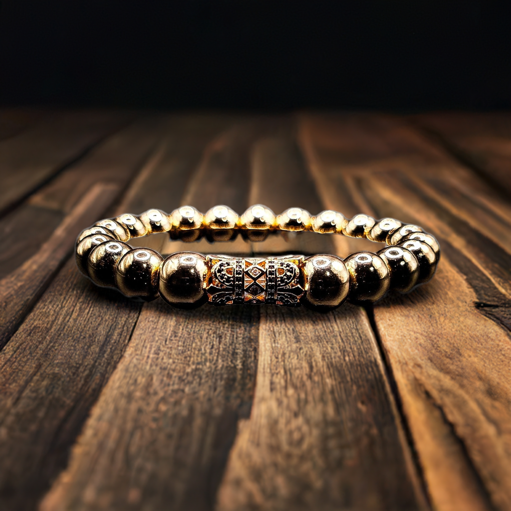 10mm Rose Gold Hematite Stretch Bracelet