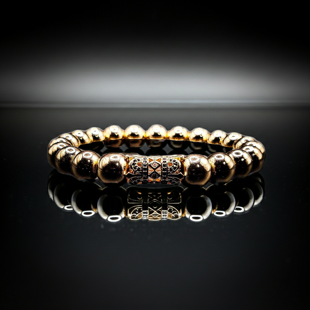 10mm Rose Gold Hematite Stretch Bracelet