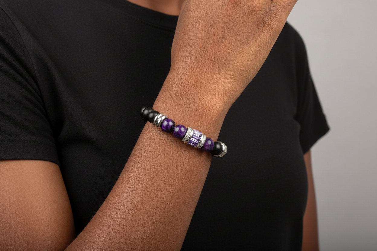 (Tigers Eye)Matte Onyx Bracelet