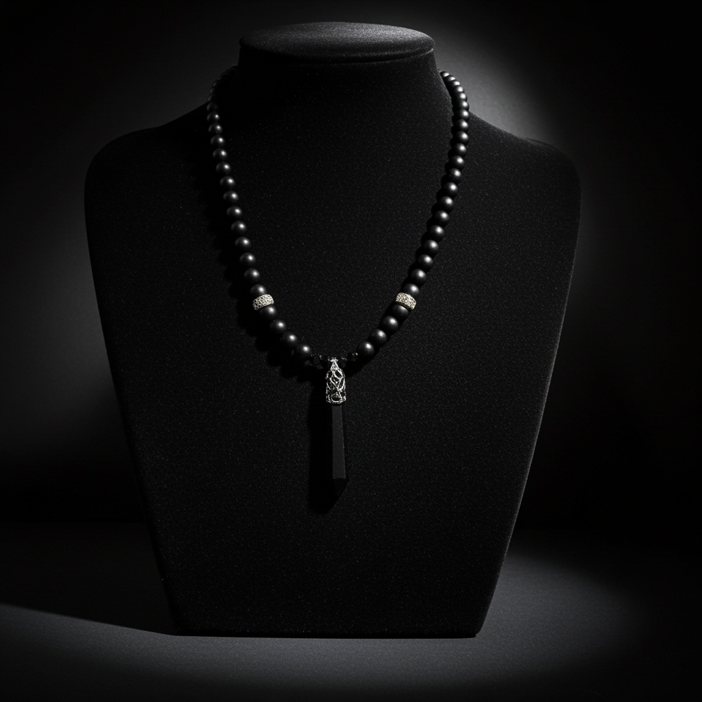 Matte Onyx Clasps Necklace
