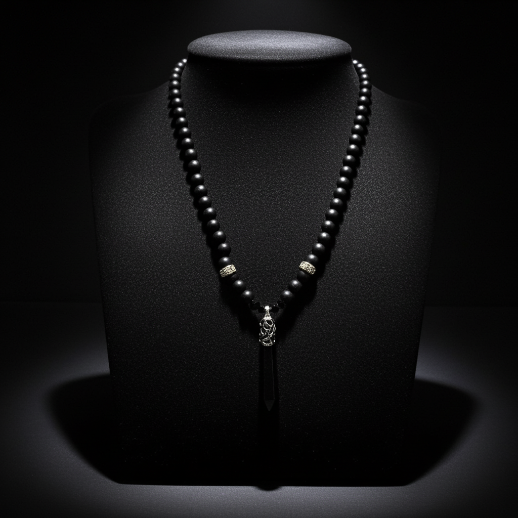 Matte Onyx Clasps Necklace