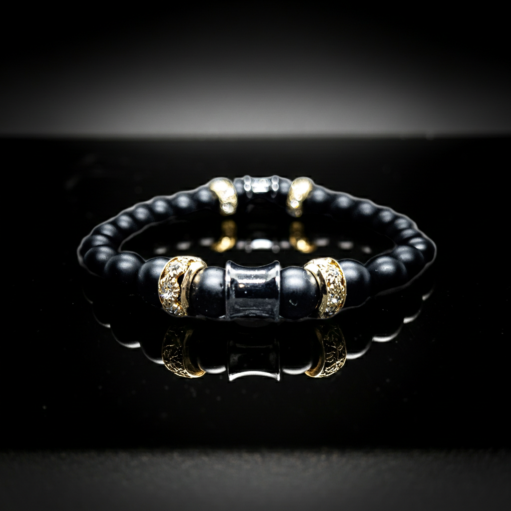 Matte Black Onyx Stretch Bracelet