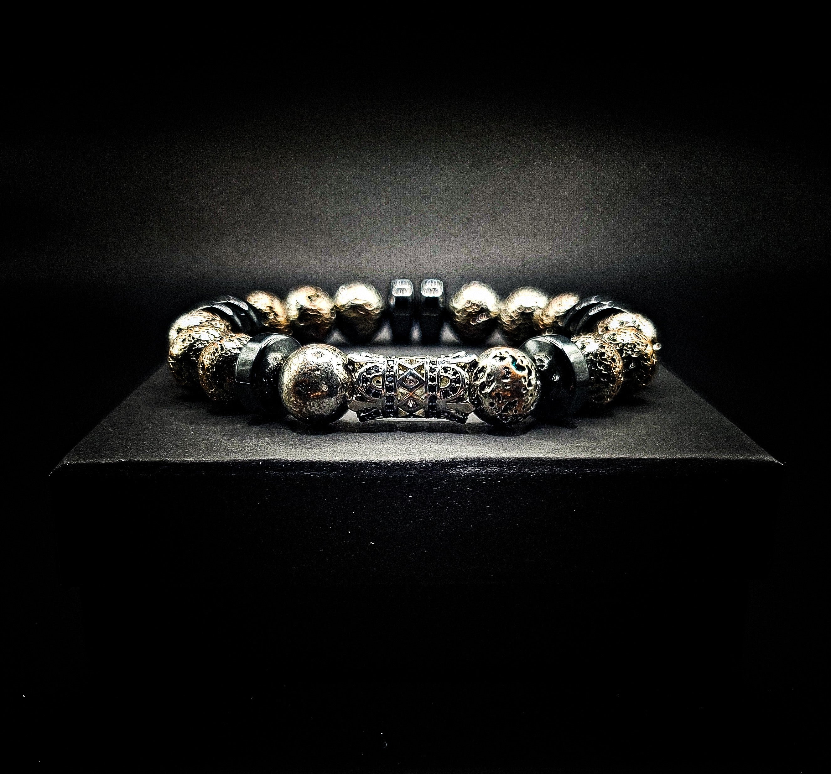 Men's Earth Grounding 10mm Volcanic Rock Healing Bracelet