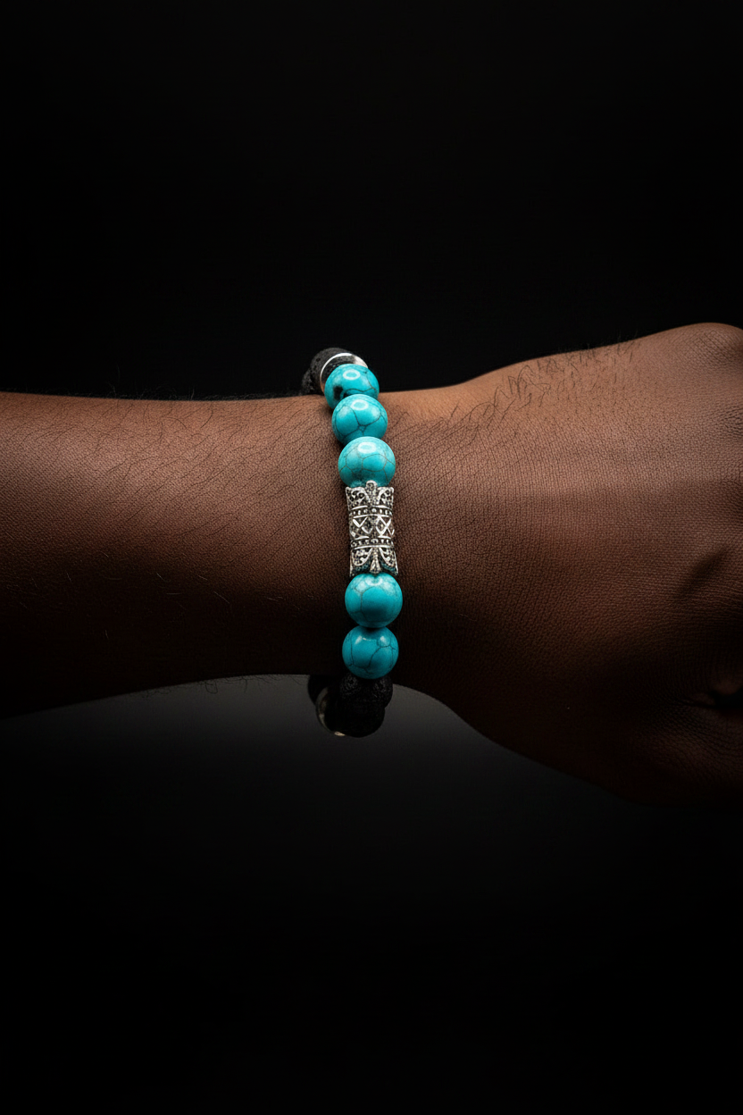 Men's/ Women's 10mm Turquoise stretch bracelet
