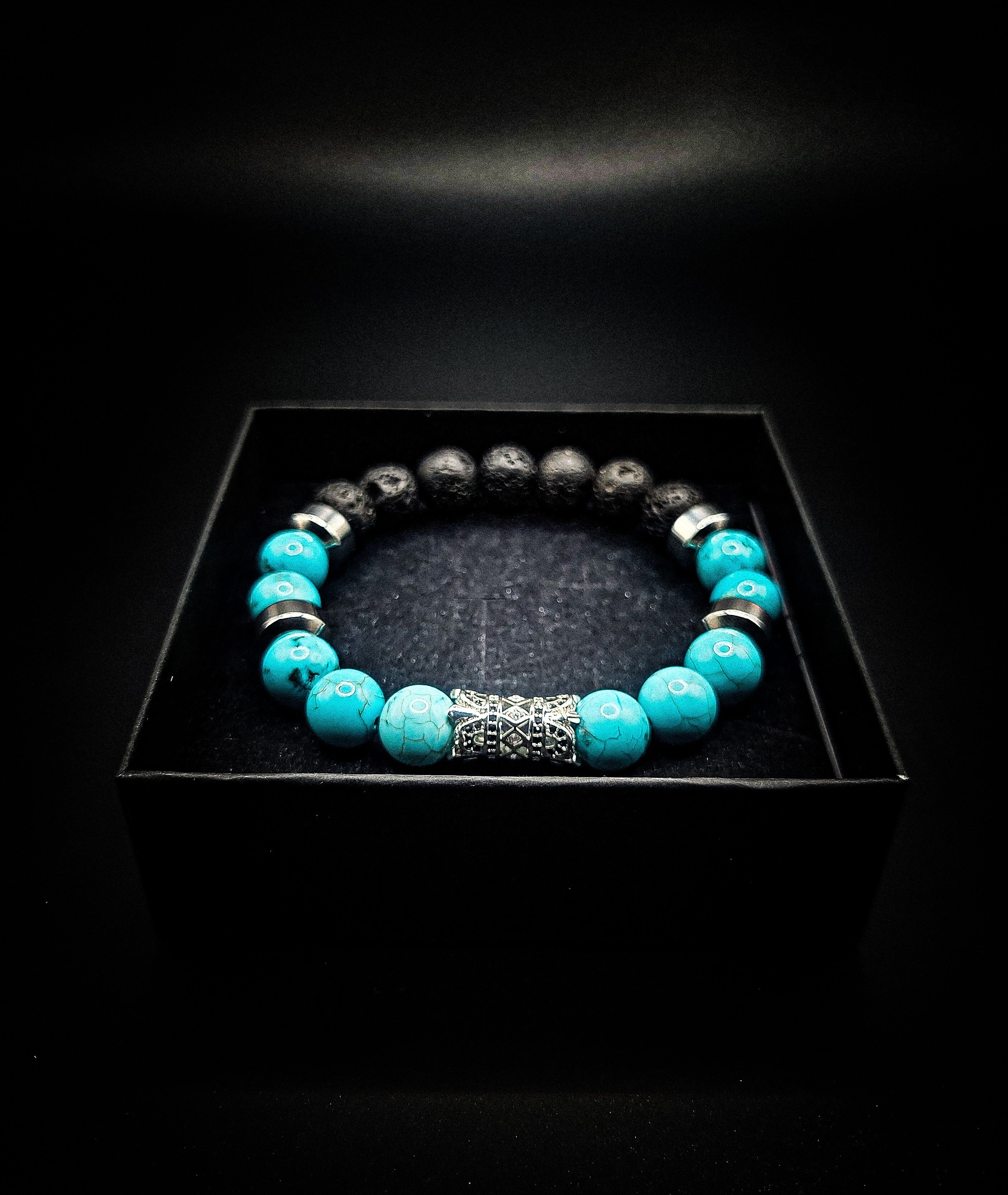 Men's/ Women's 10mm Turquoise stretch bracelet