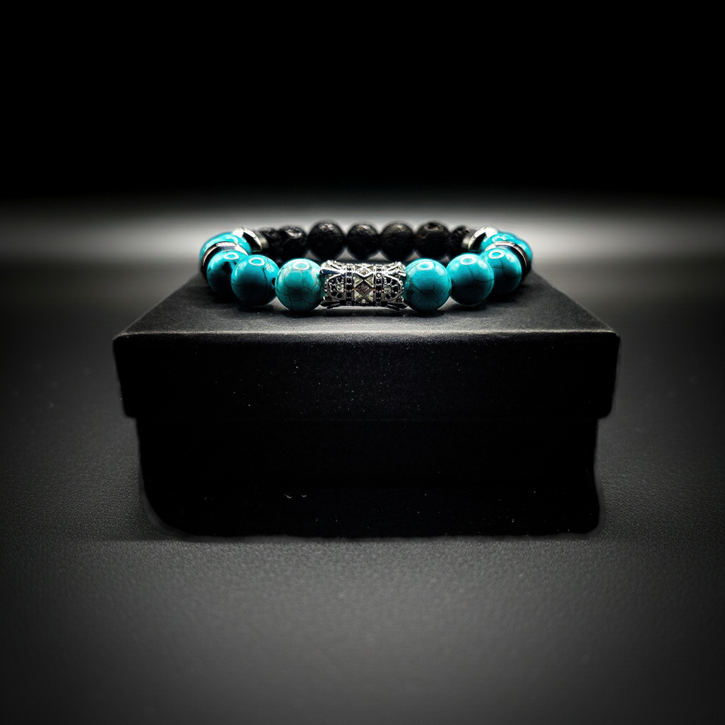 Men's/ Women's 10mm Turquoise stretch bracelet