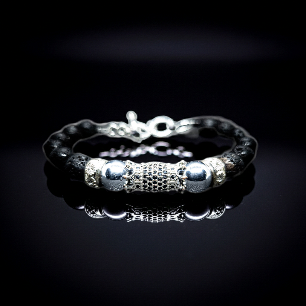 Lava Rock Toggle Clasp Bracelet