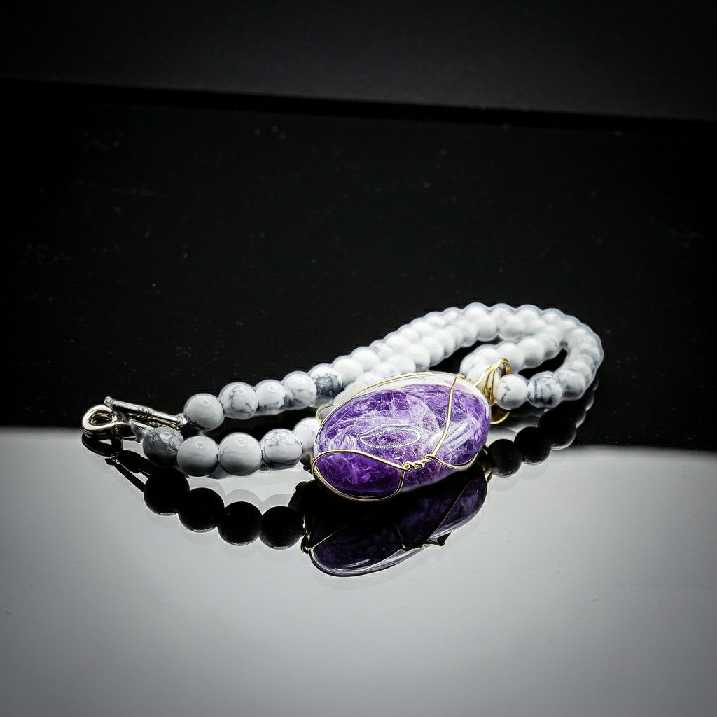 White Howlite Pendant Necklace