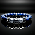 Lapis Lazuli Stretch Bracelet(Silver Hematite)