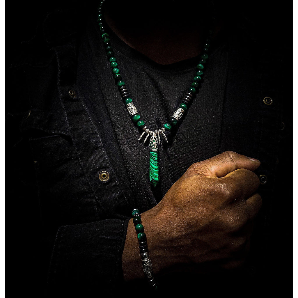 Matte Onyx Neck and Bracelet Set